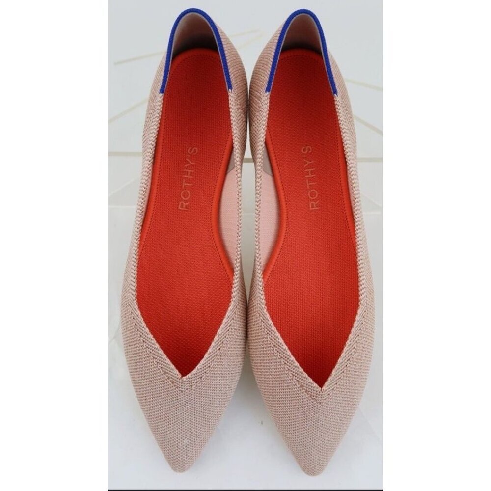 Rothy’s Pink Knit In The Point Slip On Flats Women’s Size 7.5